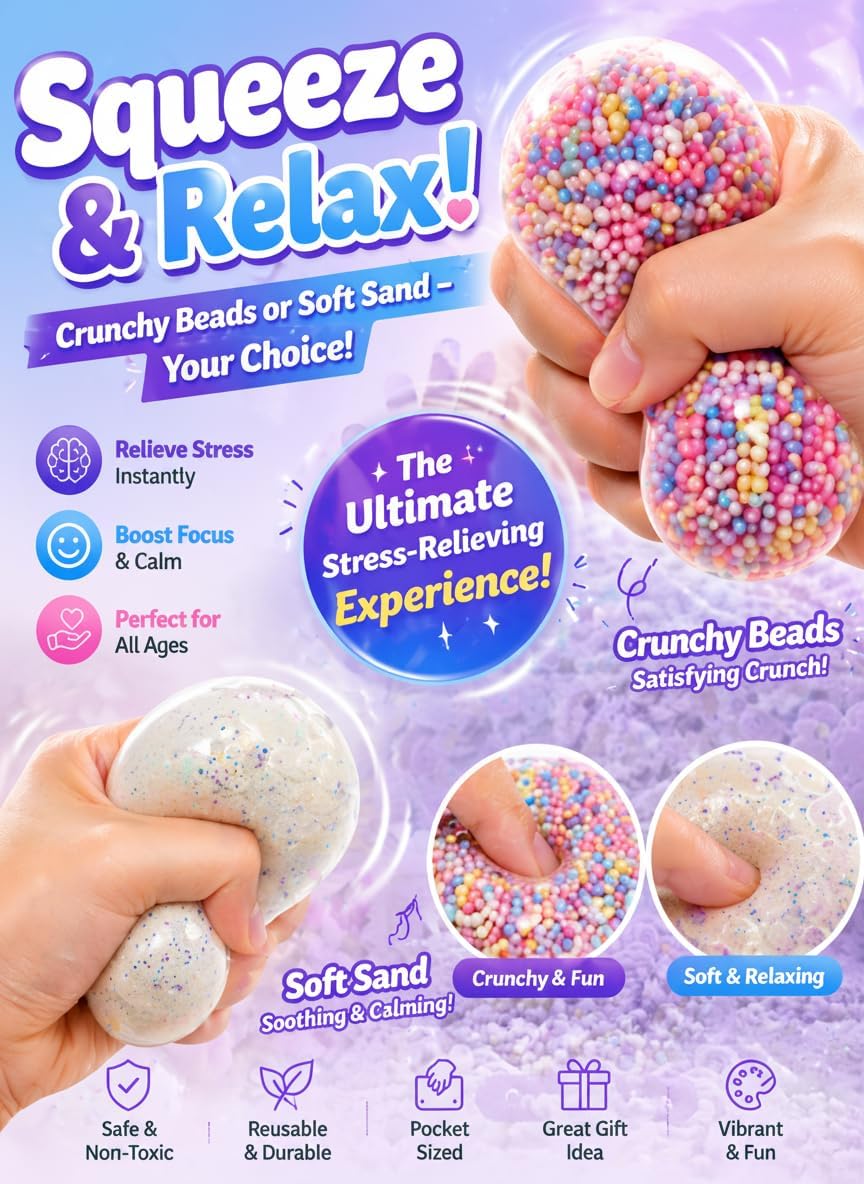 DIY Stress Ball Making Kit Squishy Casing Skin Empty Maker Vacuum Glue Seal Outside Bead Clay Filled Stressball Set Silicone Bouncy Fillable Sand Squishymaking Supplies Handmade