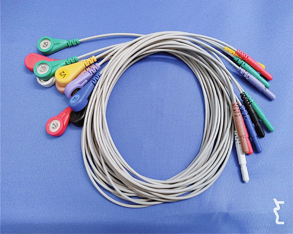 10pcs Snap Button Cable, 10 Pcs Lab Supply Cables, Din Type 2.0 Hole for 1.5mm Plug Detector Sensor Cable Connector