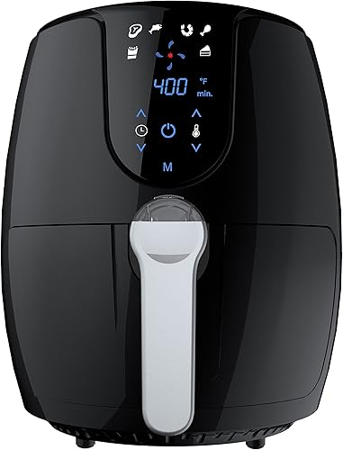 Miniatura 2 de West Bend Freidora de aire con controles digitales y temporizador de 30 minutos, 6 preajustes de cocción, revestimiento antiadherente, 3.7 cuartos