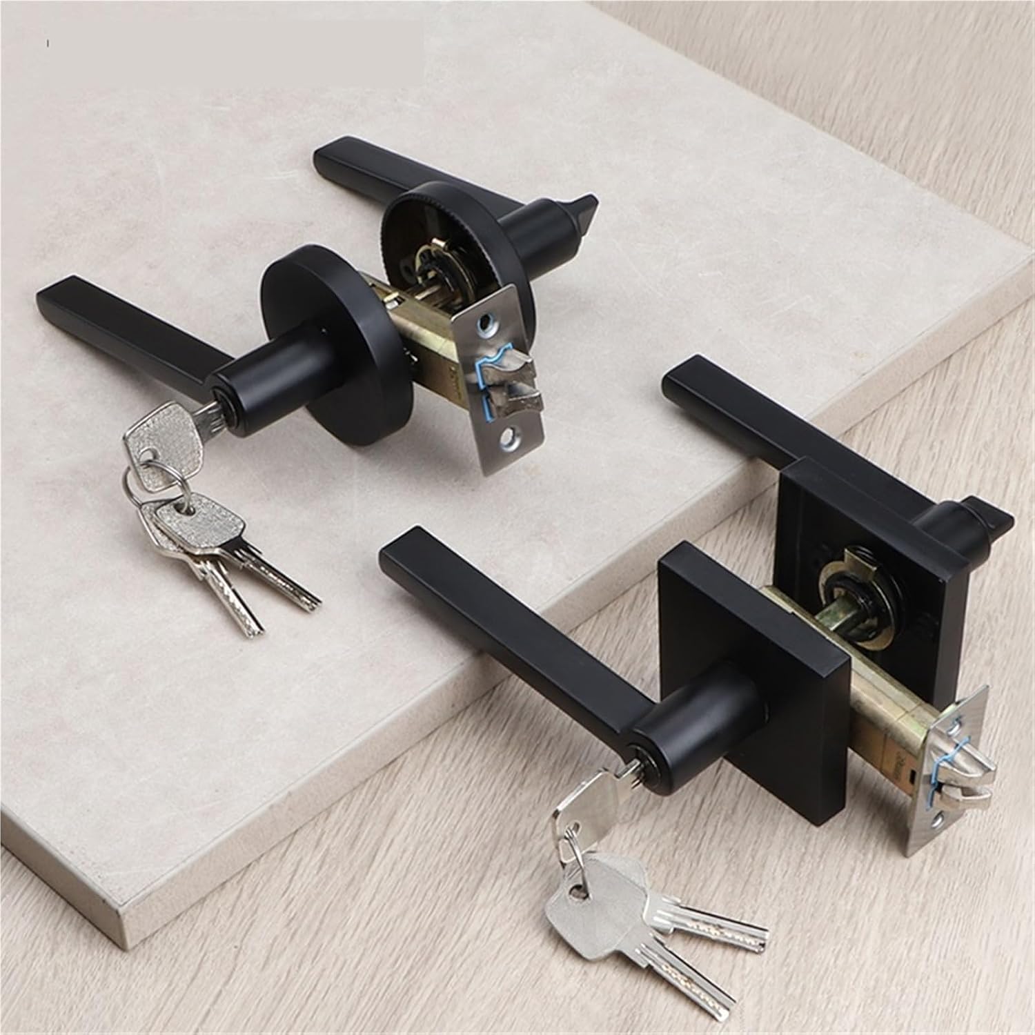 Door Lock Zinc Alloy Handle Lock with Key Door Lock 1Pcs(2)