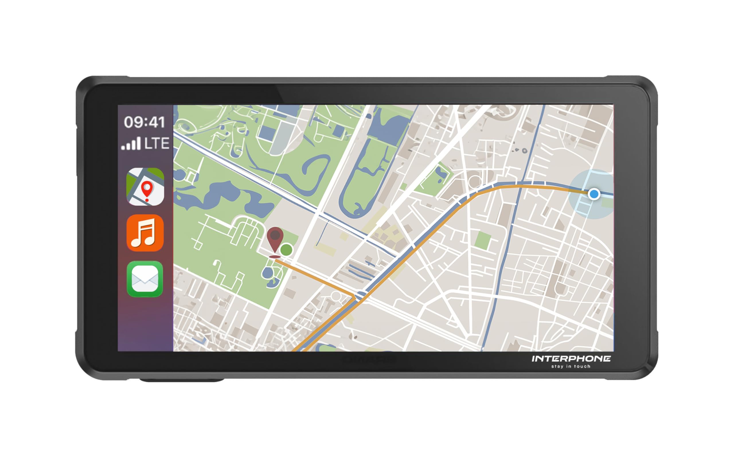 Interphone Écran Moto RIDESYNC 5,5" – avec Wi-FI et Bluetooth pour connecter Votre Smartphone – Musique et GPS Moto – Adaptable sur Support QUIKLOX | Étanche