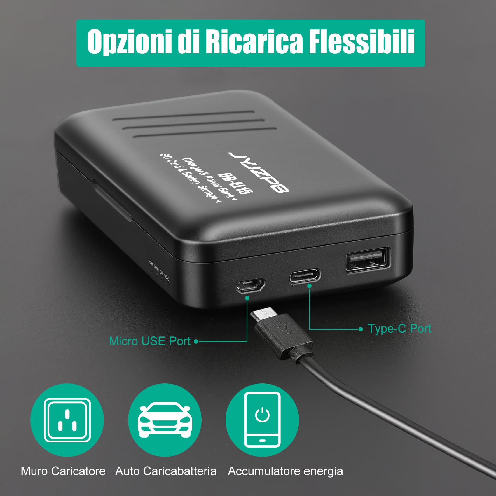 JYJZPB EN-EL15C EN-EL15 EN-EL15B 2200mAh Batterie di Ricambio e Caricabatterie per Nikon D7500, D750, Z6, Z7, D500, D600, D610, D810, D800, D800E, D710E, D7000, D7100, D7200, 2 Confezioni Batterie