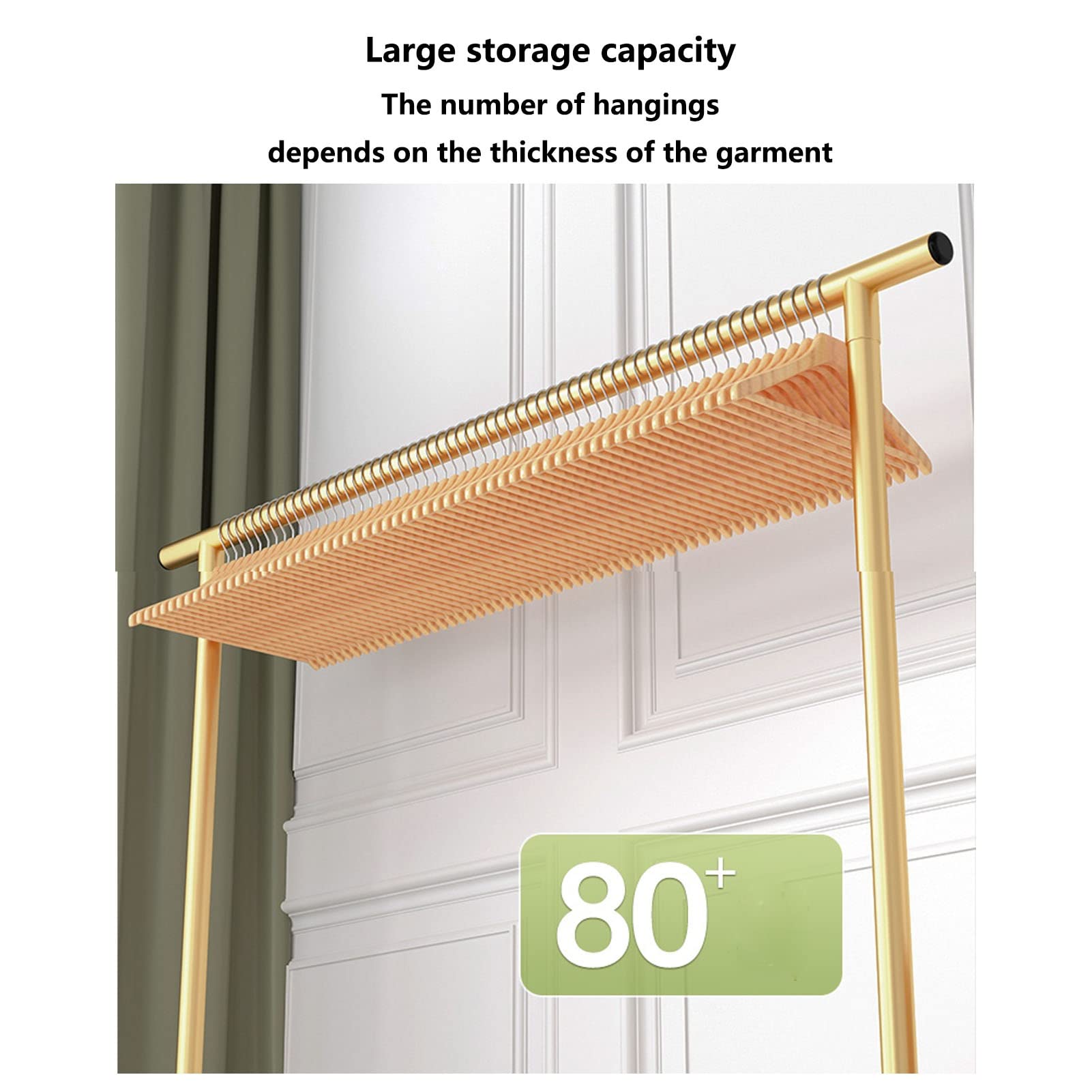Heavy Du Metal - Appendiabiti autoportante multifunzione Hanr con ripiano Sto per camera da letto e ingresso, 150 cm, nero