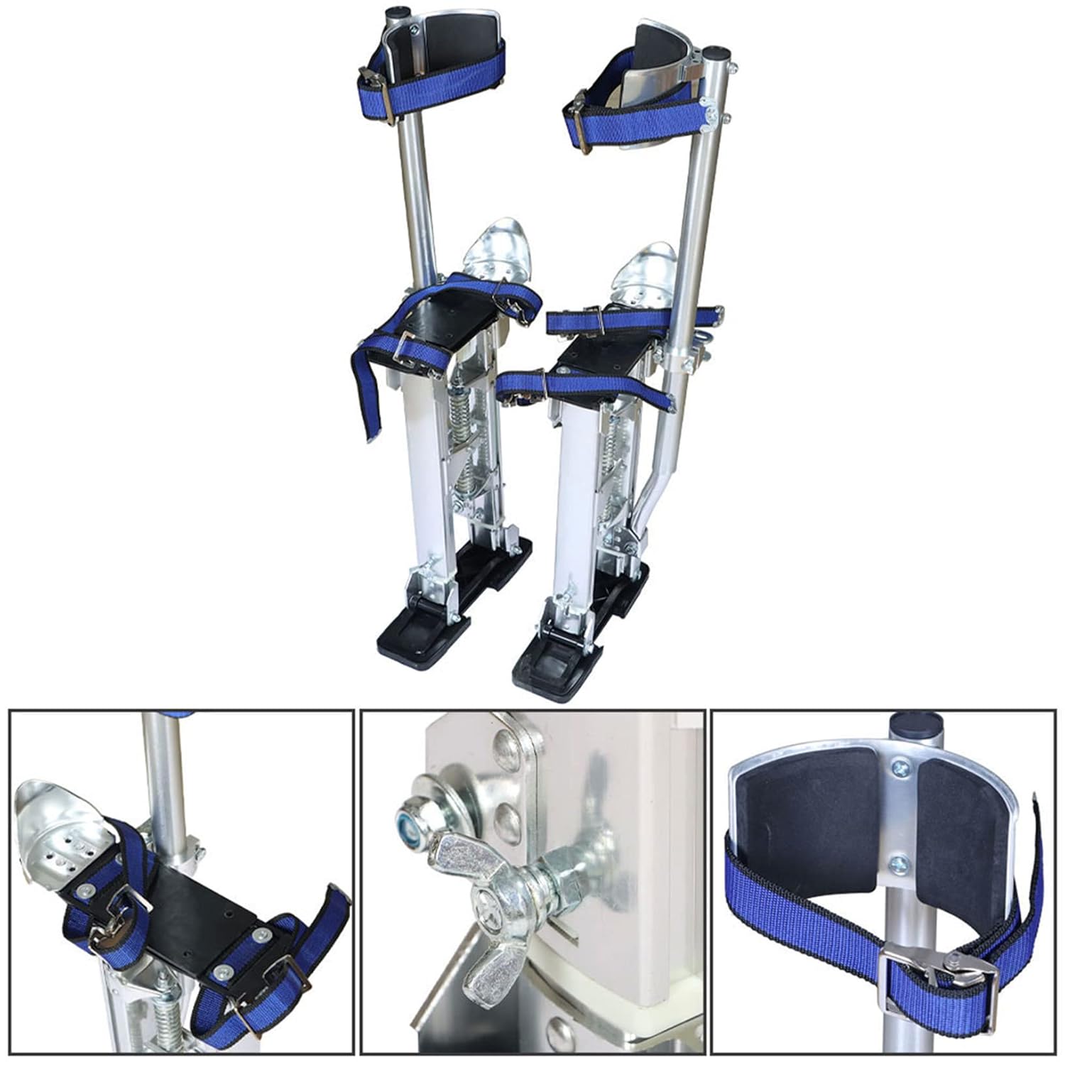 24-40In Adjustable Drywall Stilts Work Stilts Aluminum Silver