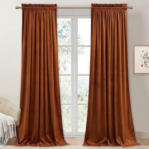 Miniatura 10 de StangH Cortinas de terciopelo beige  Cortinas de oscurecimiento de la habitación con aislamiento térmico para ventana de cuarto de bebé, elegante