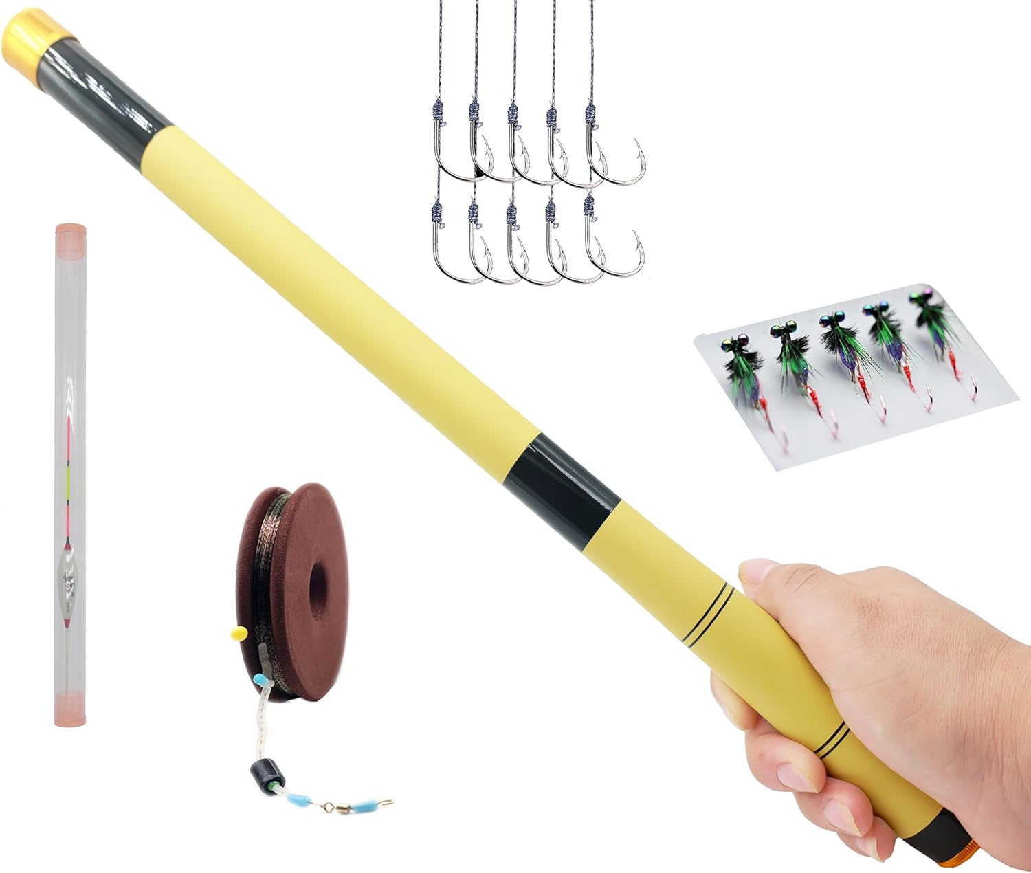 Tenkara Rod Carbon Fiber Telescopic Fishing Rod Portable Ultralight Fishing Tenkara Rod Collapsible Bass Crappie Full Kit Fishing Pole All Waters Bamboo