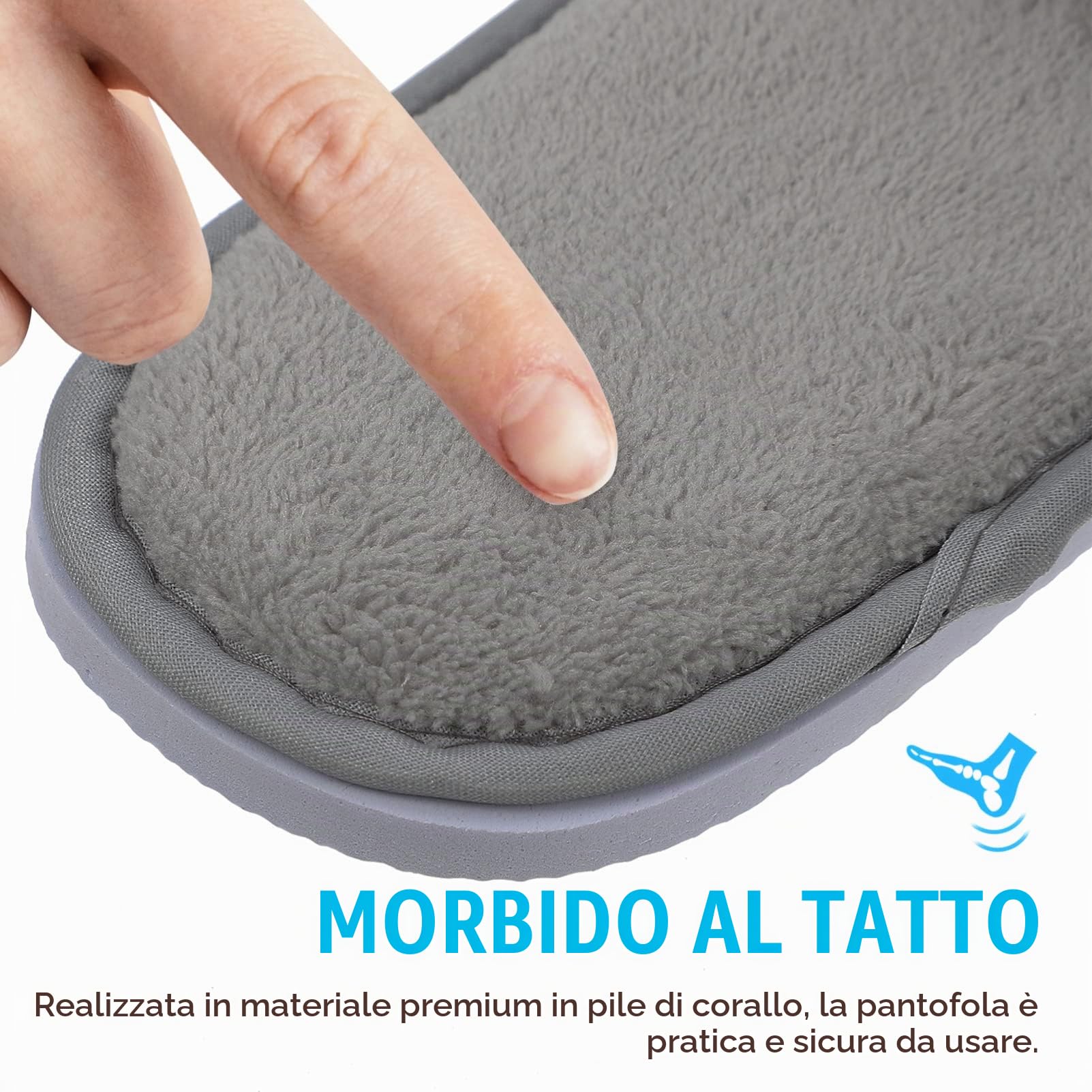 Artibetter 6 Paia di Pantofole Usa E Getta Antiscivolo Pantofole Spa Usa E Getta Pantofole da Casa Usa E Getta Pantofole in Pile Corallo Punta Chiusa per Hotel Casa Uso Degli Ospiti