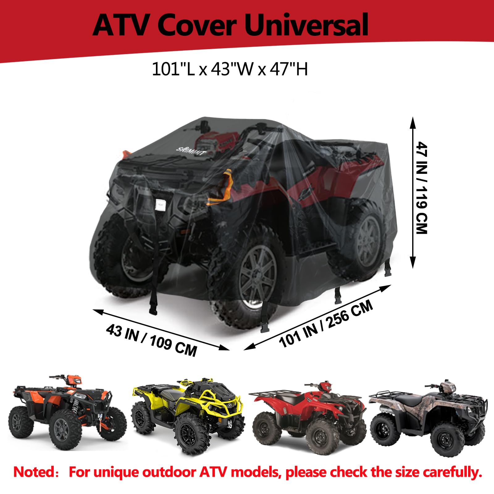 Copertura impermeabile per ATV per Polaris, Sportsman, Yamaha, Honda