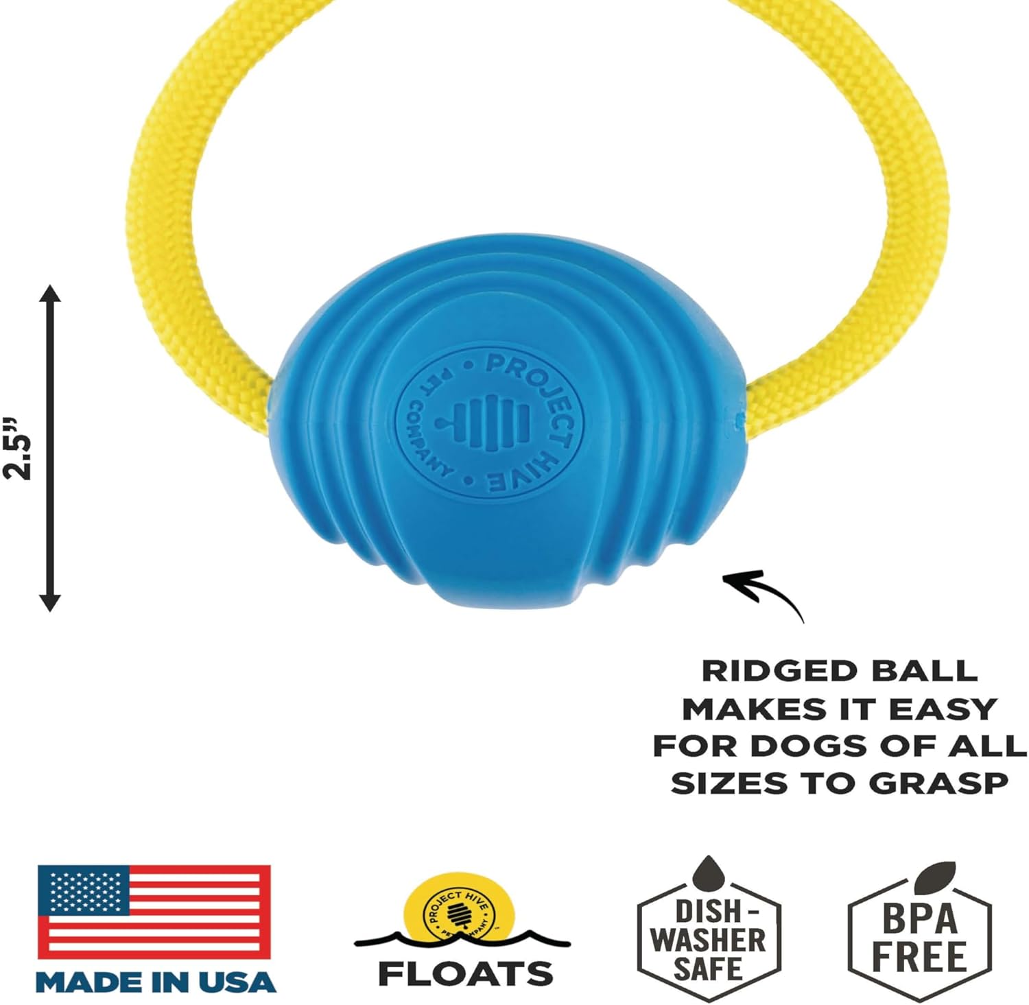Project Hive Dog Ball | Set of 3 Looped Dog Balls | Interactive Dog Toys Compatible with Hive Zoomer Dog Toy Thrower | Perfect for Fetch and Tug Play | Pink, Green, Blue