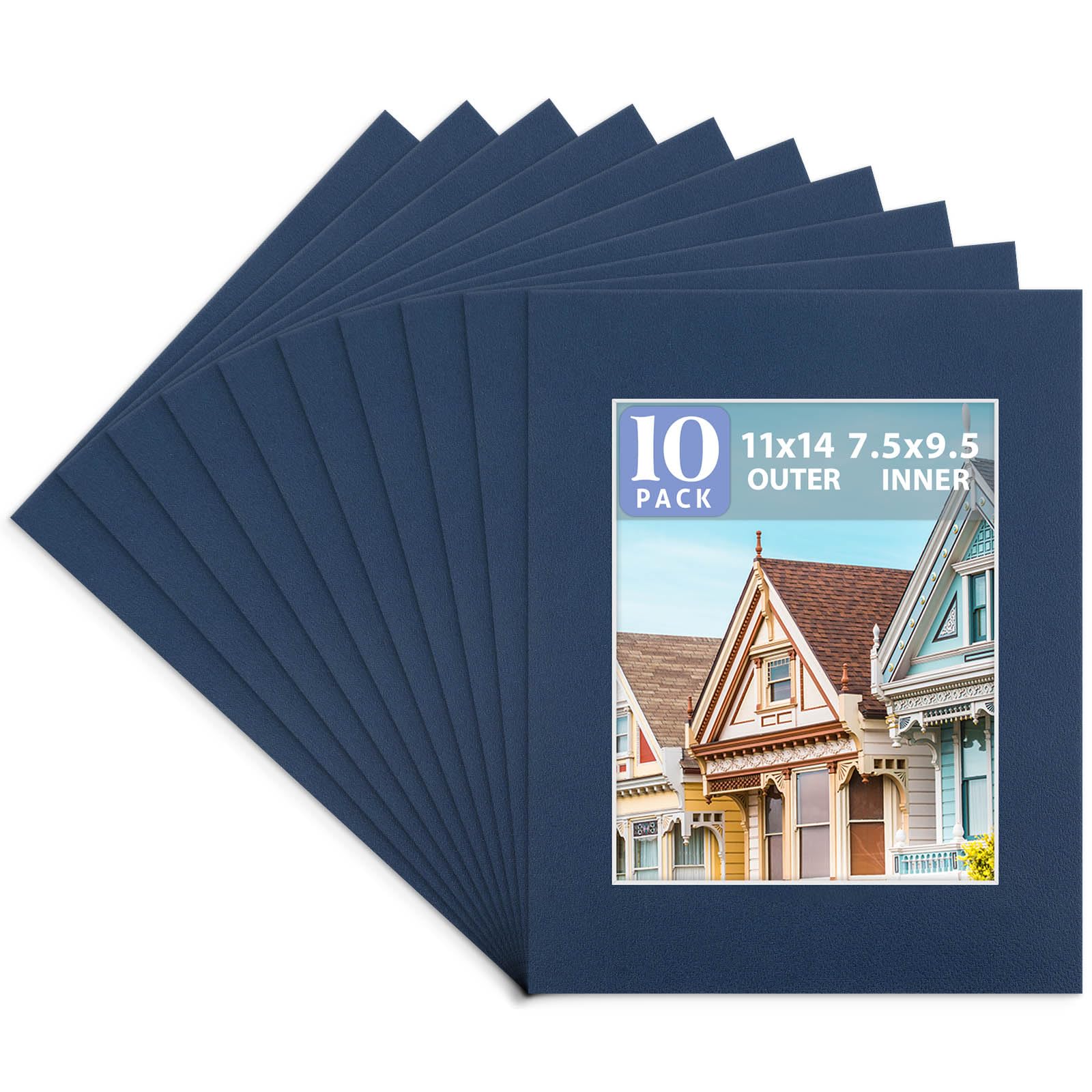 Golden State Art, Pack of 10, 11x14 for 8x10 Color Picture Photo Mat -White-core, Acid-Free - Great for Frames, Artwork, Prints, Pictures, Dignity Blue-image-46