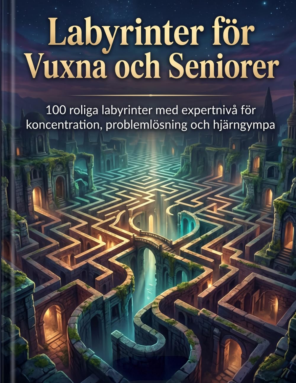 Labyrinter för Vuxna och Seniorer: 100 roliga labyrinter med expertnivå för koncentration, problemlösning och hjärngympa