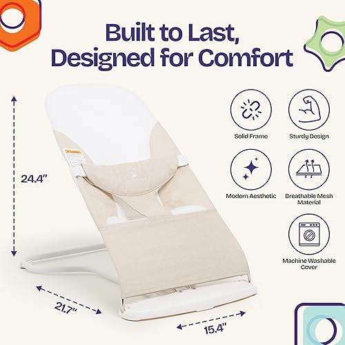 Miniatura 4 de ComfyBumpy Asiento ergonómico para bebé, silla inflable segura y portátil con posiciones de altura ajustables, asiento hinchable perfecto para bebés