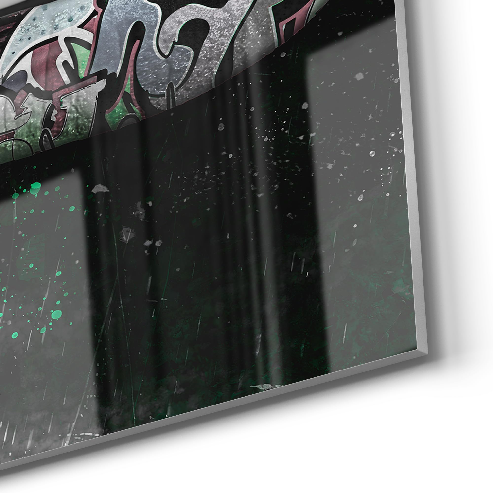 DEQOART Lavagna magnetica in vetro | 60 x 90 cm | motivo "labbra graffiti intensi" | Lavagna magnetica con magneti, penna e panno per cucina e ufficio | Lavagna magnetica e scrivibile