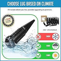 Vista 3 de Wheel Accessories Parts SRT Viper - 24 tuercas de punta de 1/2 a 20 roscas de 4.40 pulgadas de largo, cromadas negras, 7/8 pulgadas y 13/16