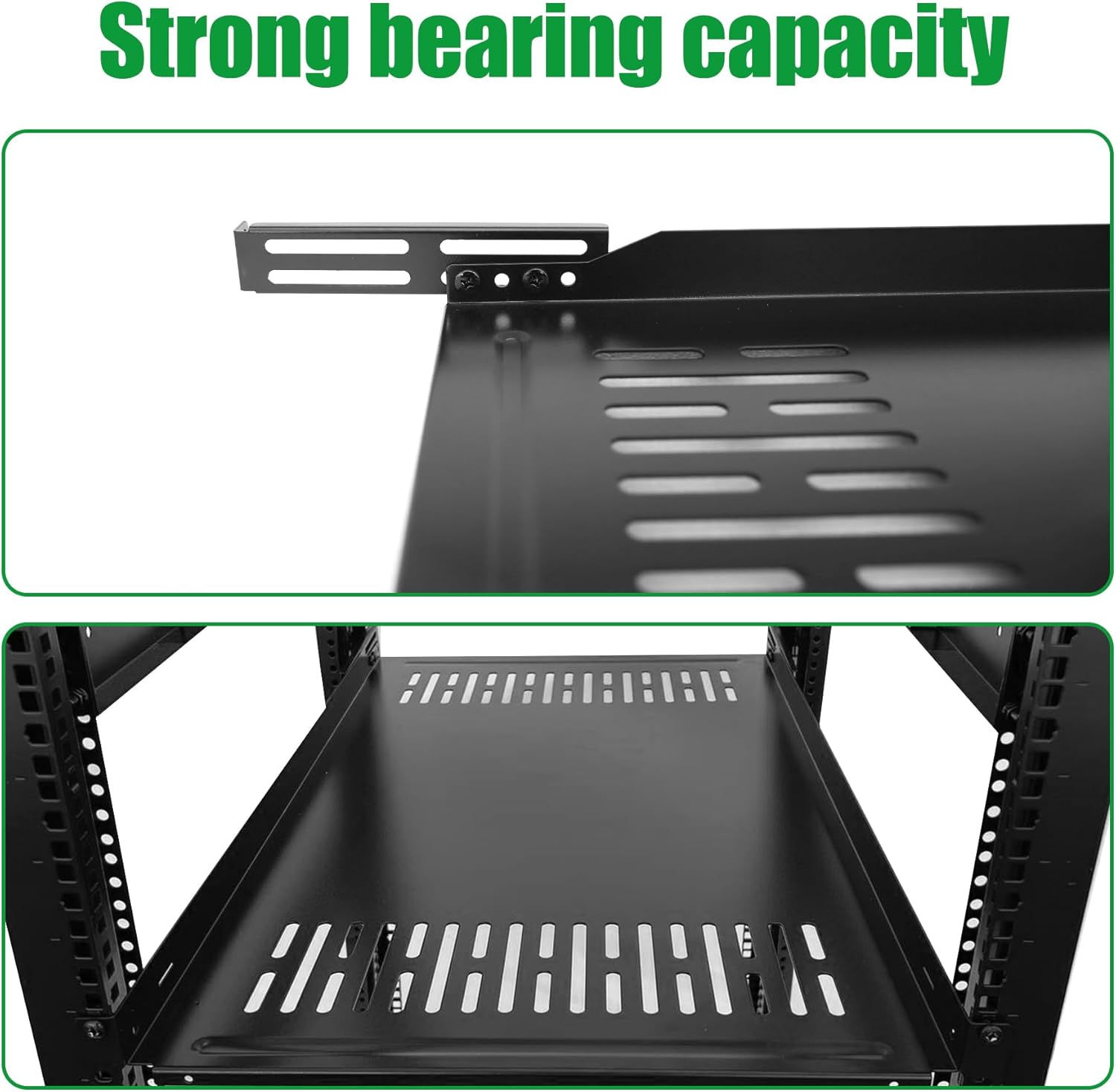 1U Server Rack Shelf 19in Fixed 4-Post Rack Mount Server Shelf Adjustable Mounting Depth 26 to 34in/Cabinet Tray Suitable Network Equipment Rack Cabinet GLOBALRACK (SLF-1U30-34, 1000MM)