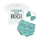 Newborn Infant Baby Girl Outfit 3pcs Letter Print Western Clothes Sets Short Sleeve Tassel T-Shirts Shorts