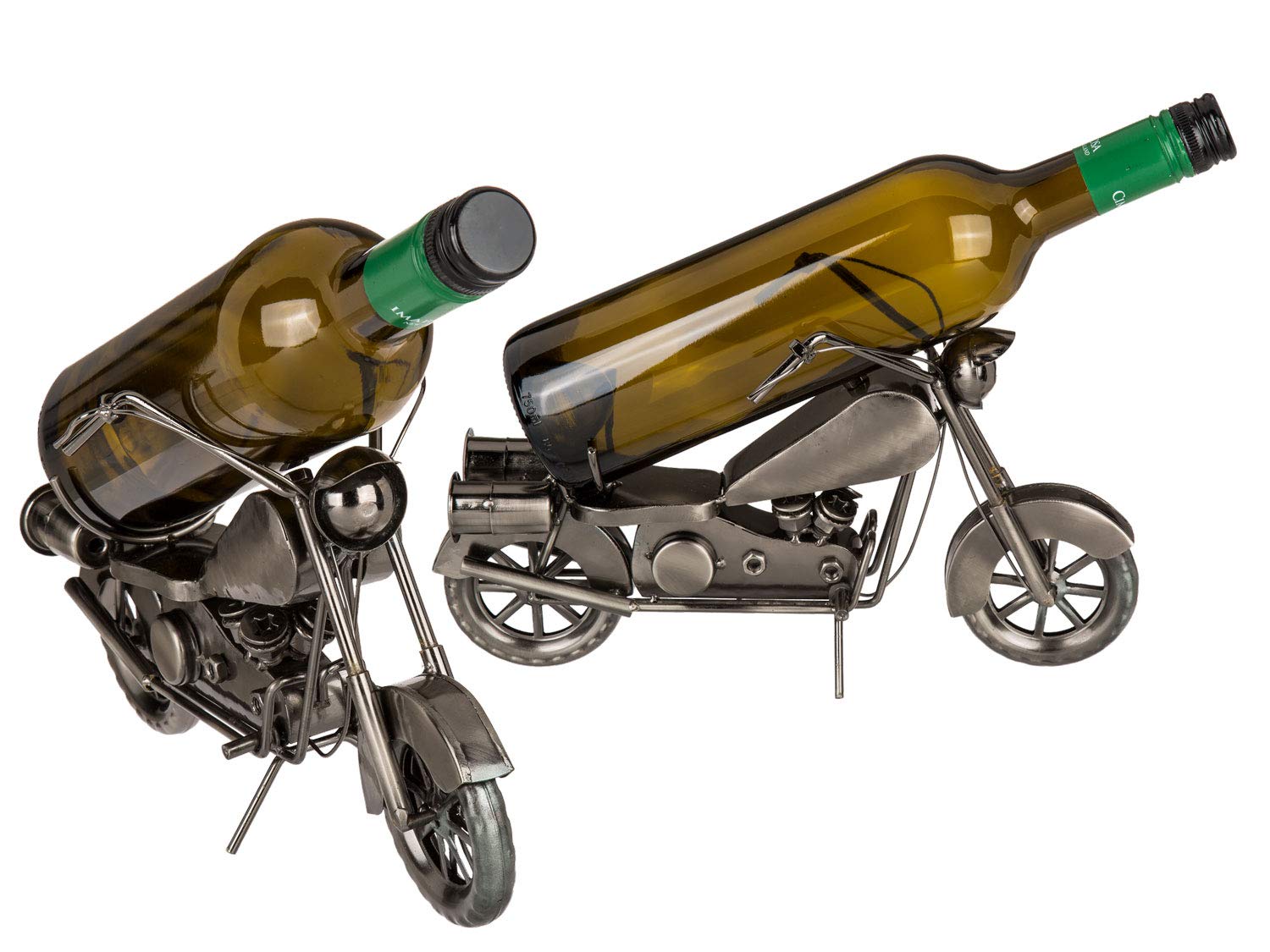 ootb Porte Bouteille en métal, Moto, env. 31 x 17 cm, Silver