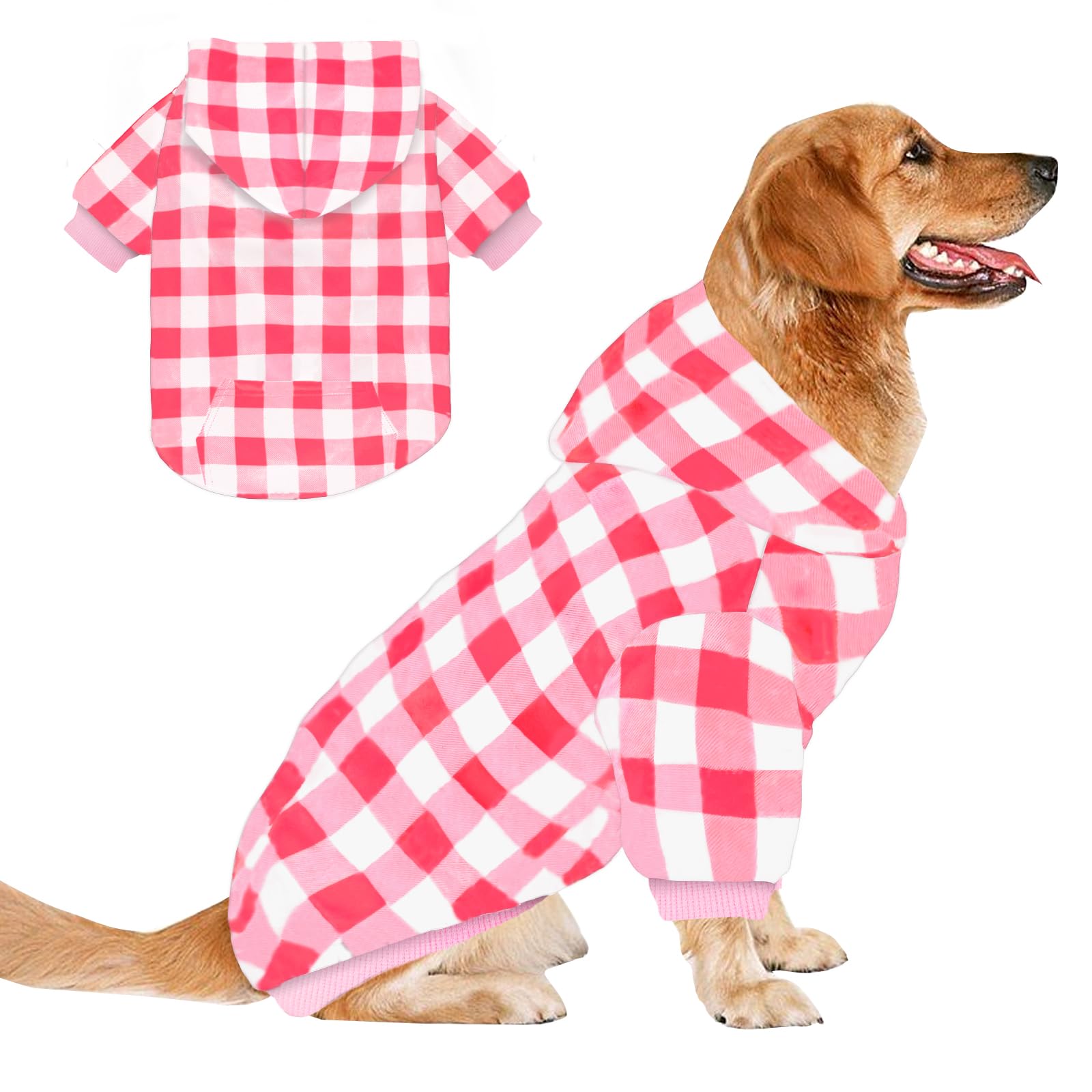 Chandail à capuche à carreaux, le cadeau de Noël pour chien