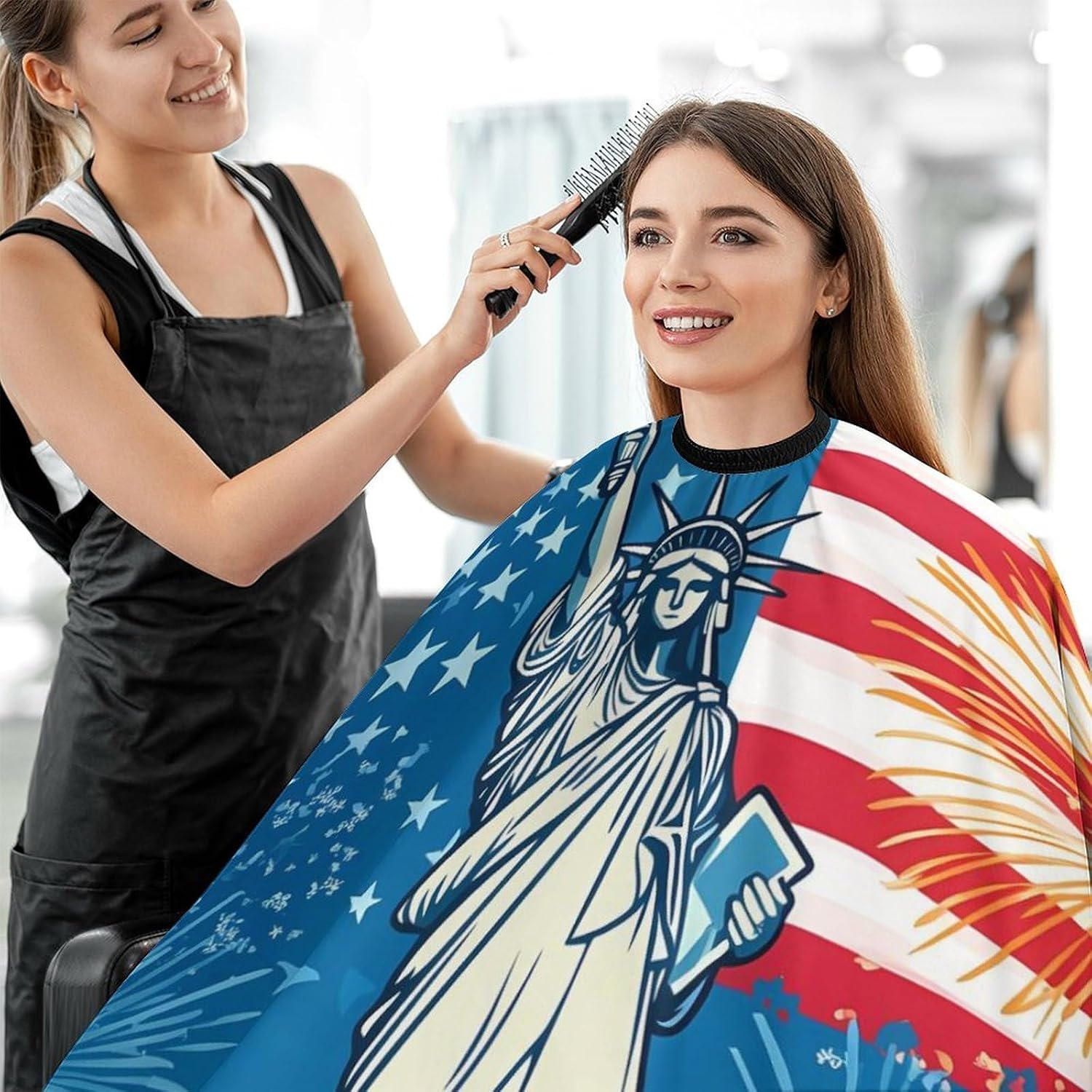 Usa Flag New York City Barber Cape Professional Hair Cutting Apron Hairdresser Cape for Men Women