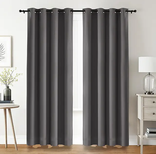 Utopia Bedding Blackout Curtains 2 Panels - Isolerande Gardiner, Gray 140x245cm