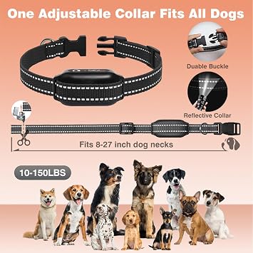 No Shock Dog Training Collar with Remote 3300ft Range, Humane Vibrating Dog Collar, 3 Modes Ultrasonic, Beep, Vibration for Small Medium Large Dogs - Security Lock & No Prongs