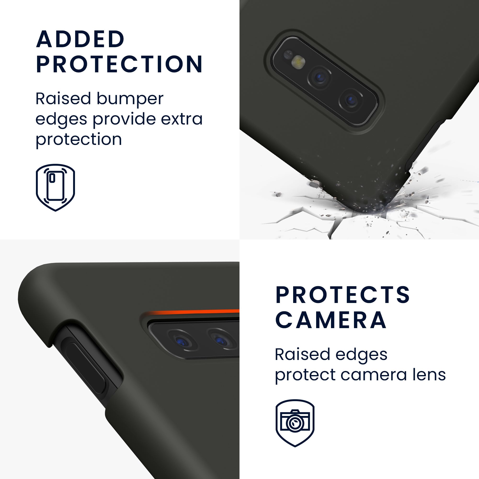 kwmobile Case for Samsung Galaxy S10e Case - Soft Cover - Shockproof Silicone - Wireless Charging Dark Grey - 3