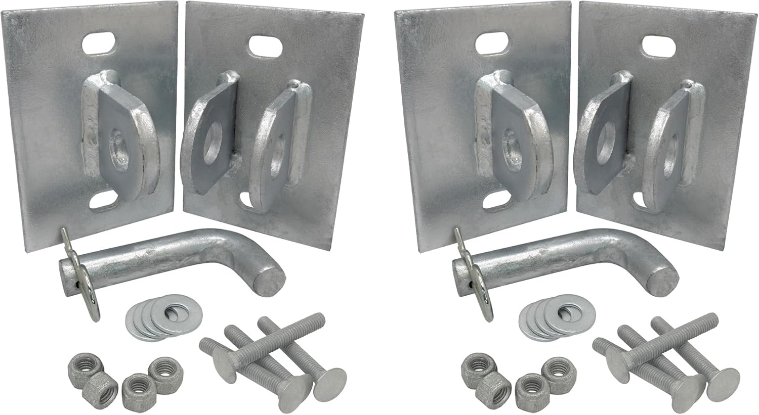 A.A Floating & Stationary Dock Connector Hinge Kit, Male & Female T-Style Brackets & Hardware - Heavy-Duty Galvanized Steel