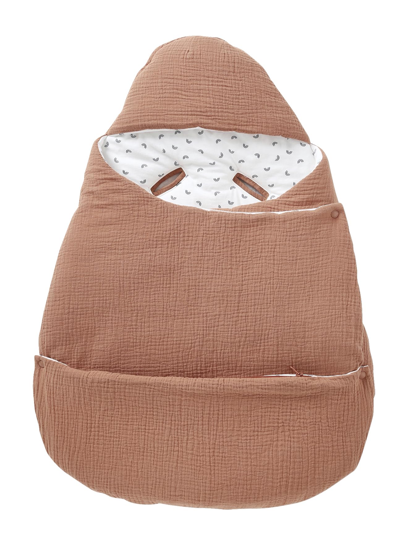 VERTBAUDET Nid d'ange transformable en gaze de coton terracotta TU