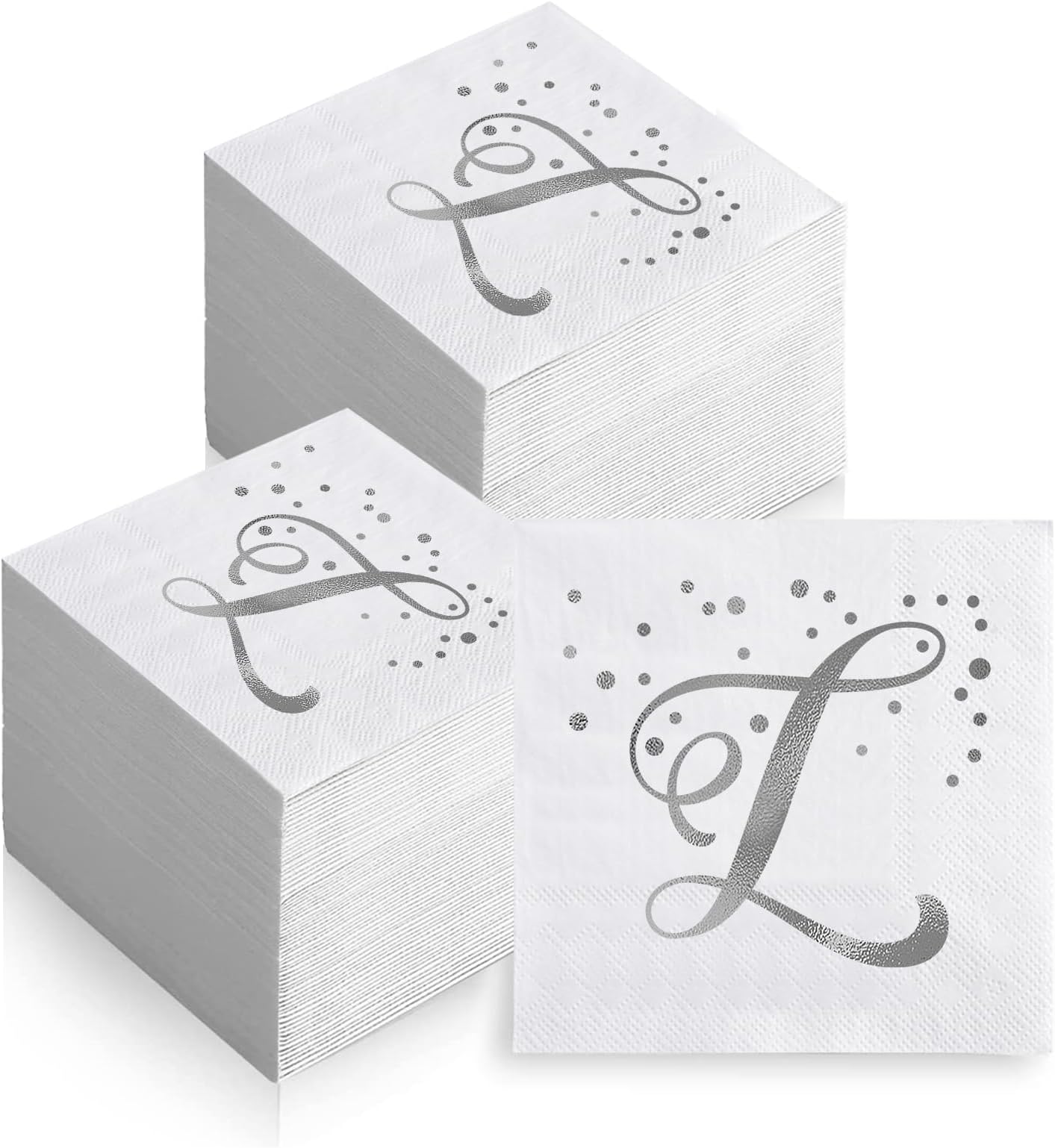 200 Pack Disposable Monogrammed Cocktail Napkins Gold Foil