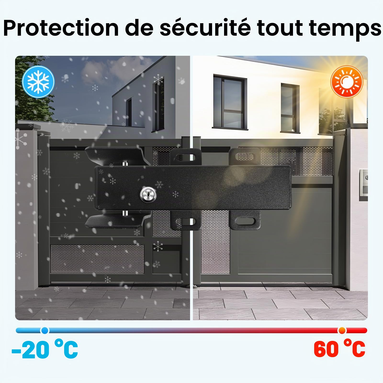 Serrure électrique automatique DC 24 V, loquet de portail résistant, ouverture en 1 seconde