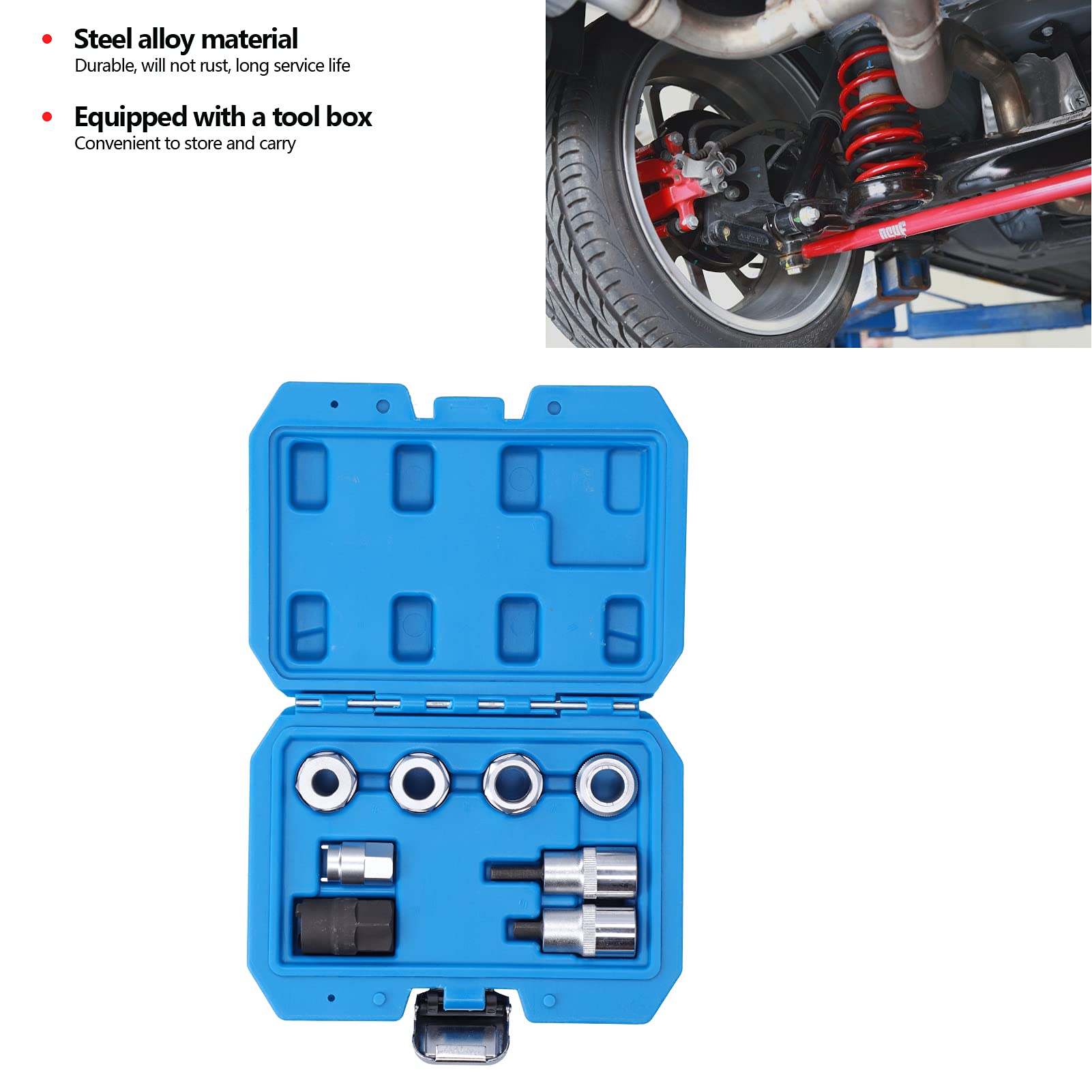 8PCS Puntal Tuerca Socket Suspensión Socket Llave Kits de reparación de automóviles para taller de reparación de automóviles