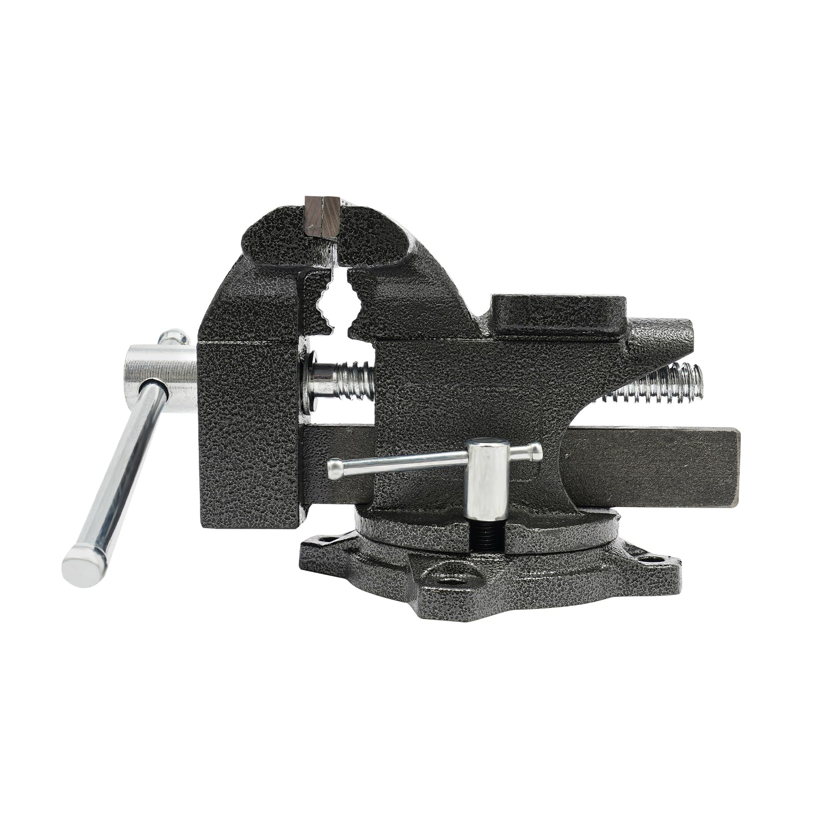 Morsa da banco da 15,2 cm, resistente per banco da lavoro, morsa multiuso 2 in 1 con ganasce morbide multifunzionali, base girevole a 270°, per la casa, per la lavorazione del legno, officina