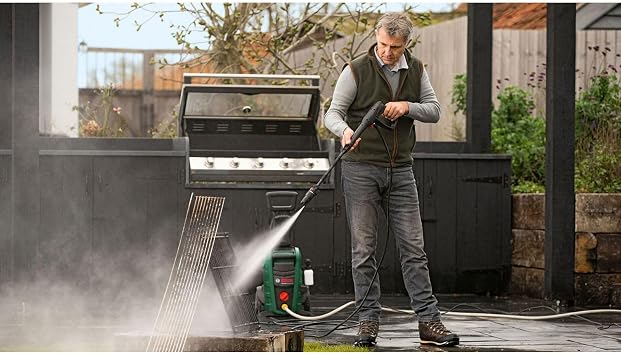 Bosch UniversalAquatak 130 yüksek basınçlı temizleyici (3'ü 1 arada başlık, köpük başlığı, şeffaf su filtresi, 6 m hortum, 5 m kablo, 1700 Watt, basınç: 130 bar, maks. Basma miktarı: 380 l/sa)