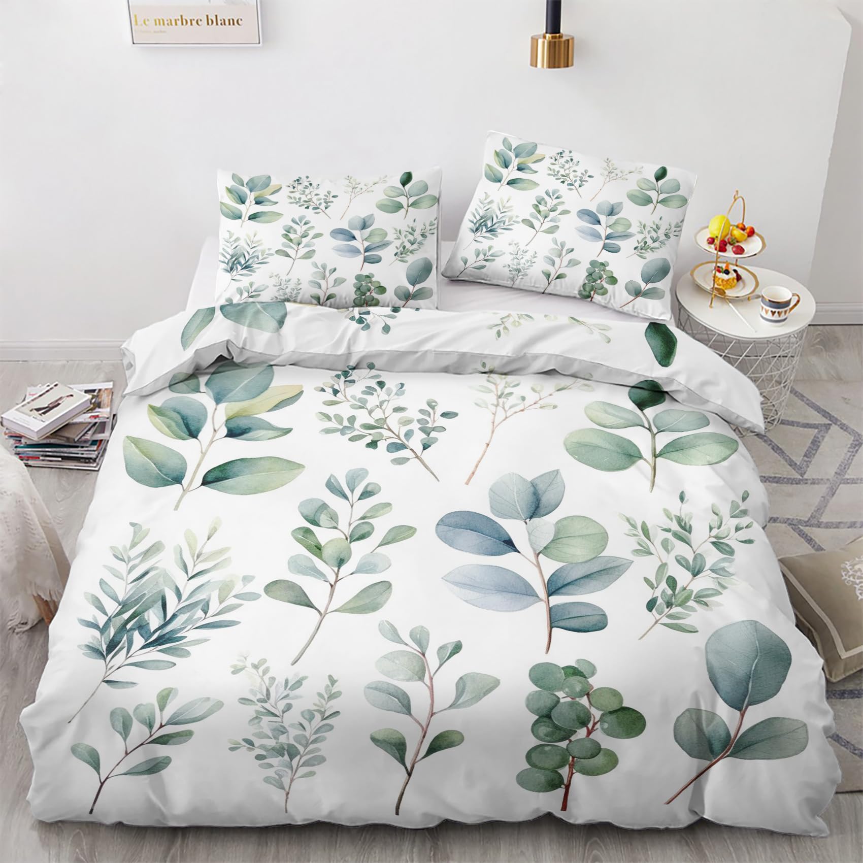 Housse de couette 135x200 cm parure de lit microfibre avec fermeture éclair