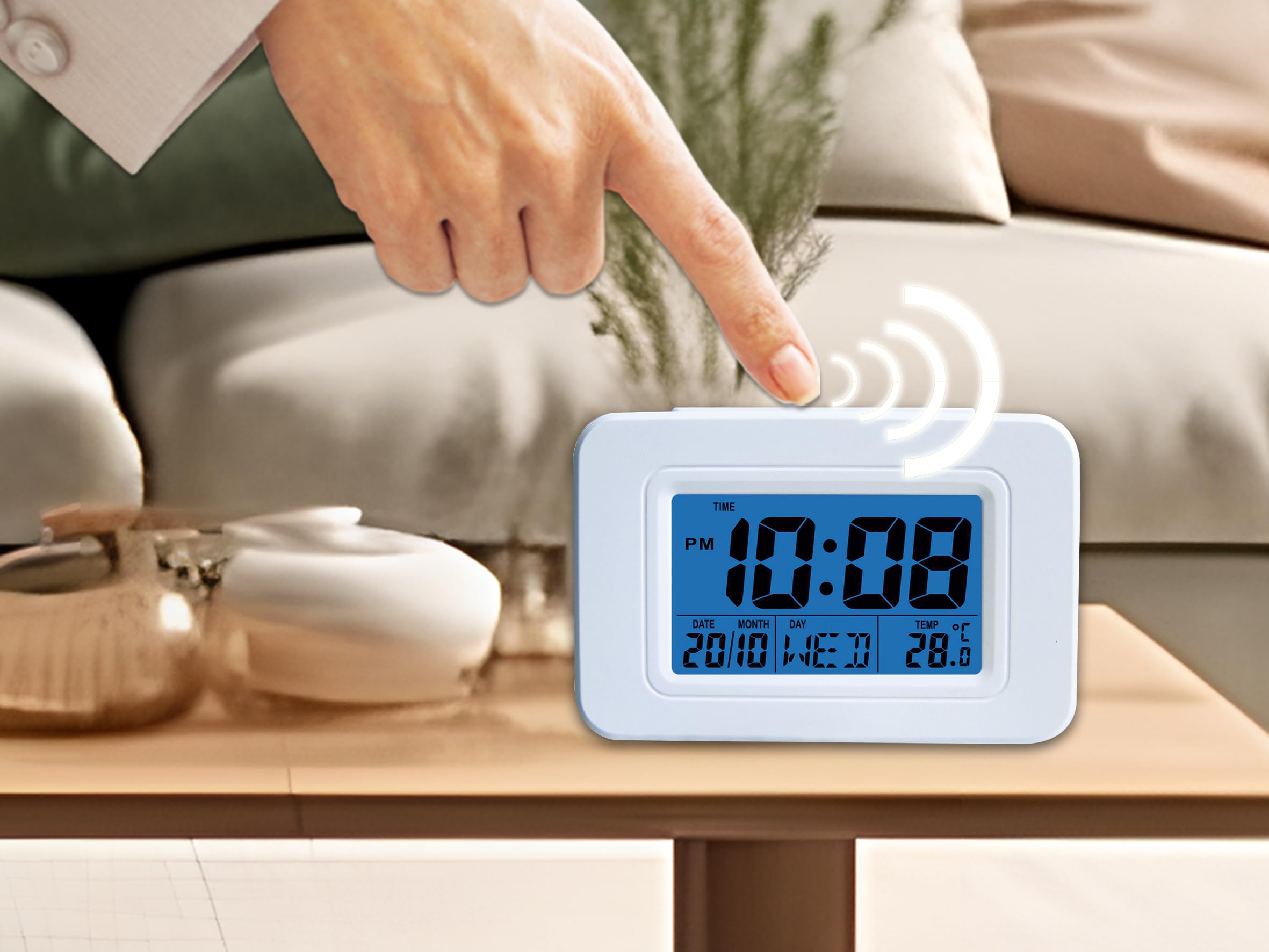 STAB HIGH TECH PARTS RTALK3 Talking Function Alarm Clock, Acrylonitrile Butadiene Styrene (ABS), White, Petit