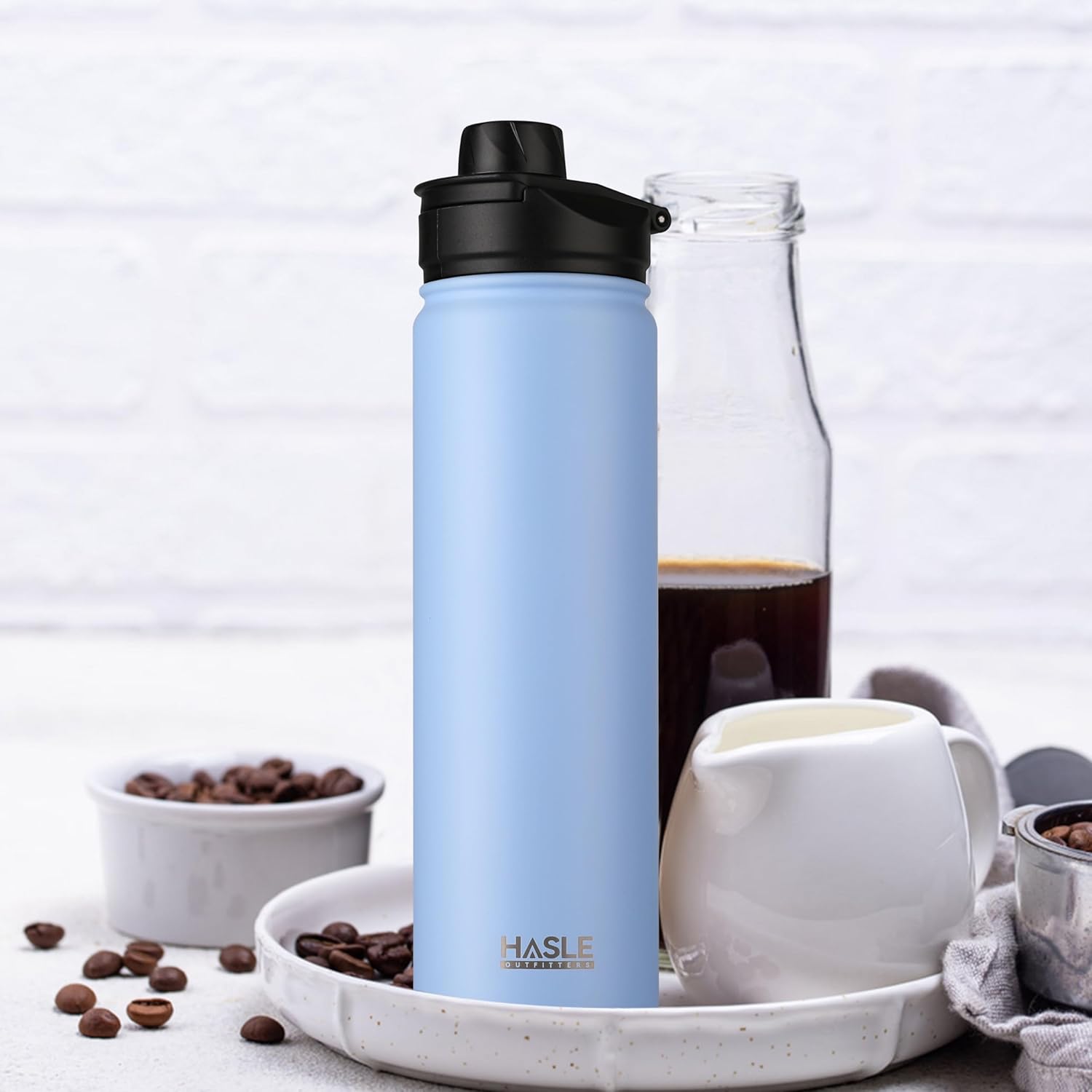 HASLE OUTFITTERS Insulated Water Bottle 22 oz Double Wall Stainless Steel Water Bottle Wide Mouth with Straw Lid & Spout Lid Keeps Cold or Hot(Blue,4) - Image 7