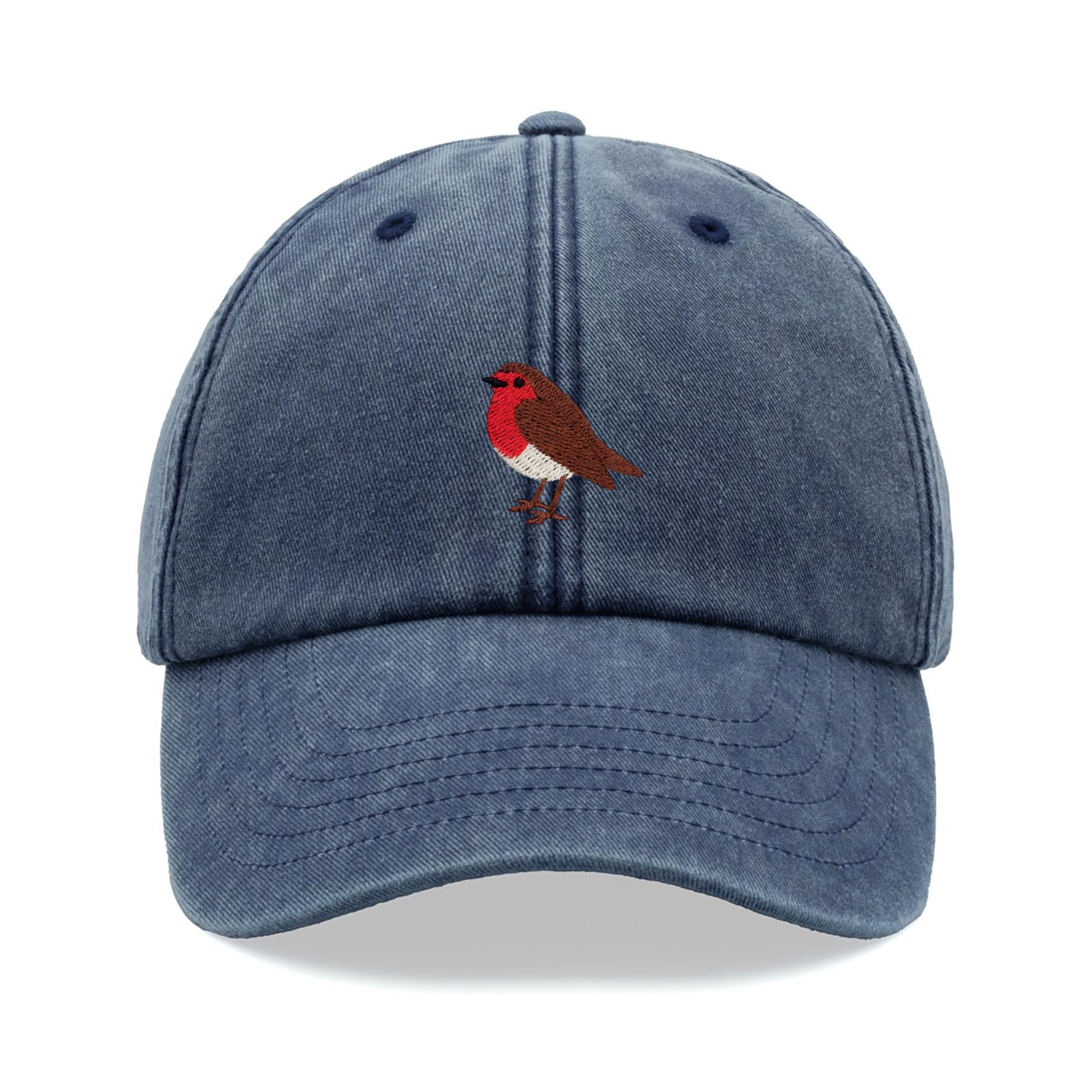 Cap Base Unisex Blue Denim Robin Baseball Cap Vintage Washed Dad Hat Adjustable