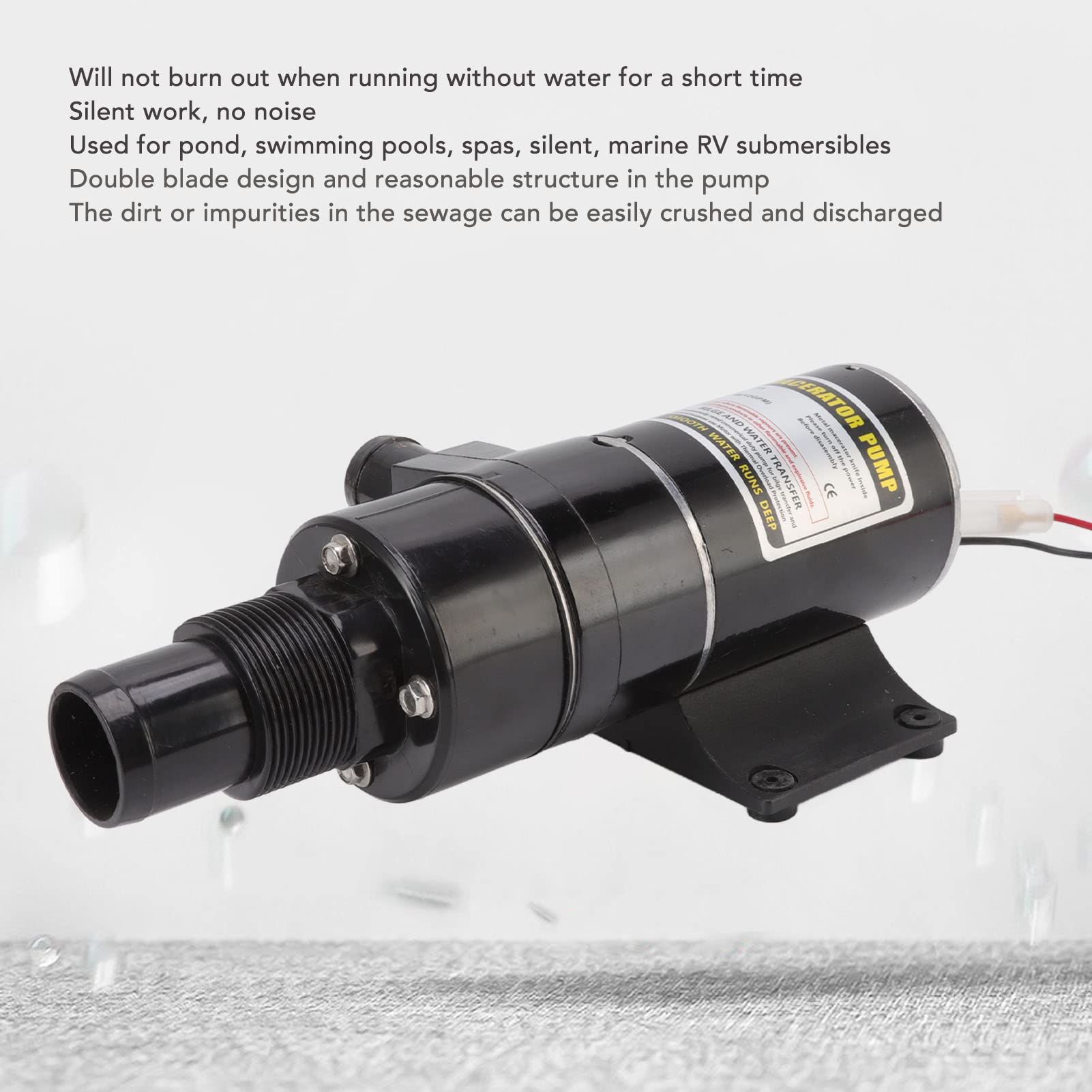 Bomba Trituradora Multieficiente para Inodoro, RV, Yate, Cocina, 12 V, Servicio the Rate Waste Pump, Bomba Trituradora, de Residuos Portátil, de Residuos Macerator, de RV, Inodoro (24V)