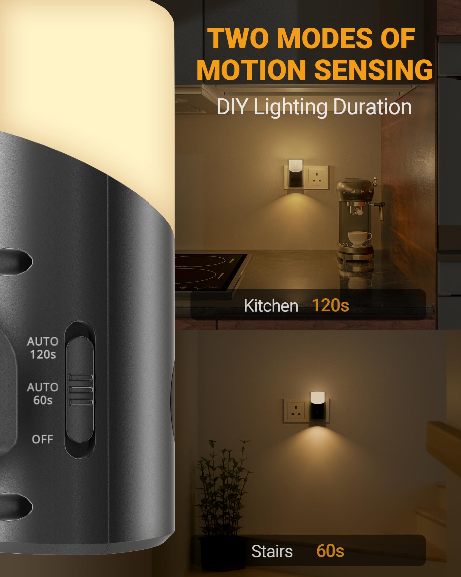 Lyridz Night Light Plug in Wall with Motion Sensor Up-and-Down Glowing - Image 3