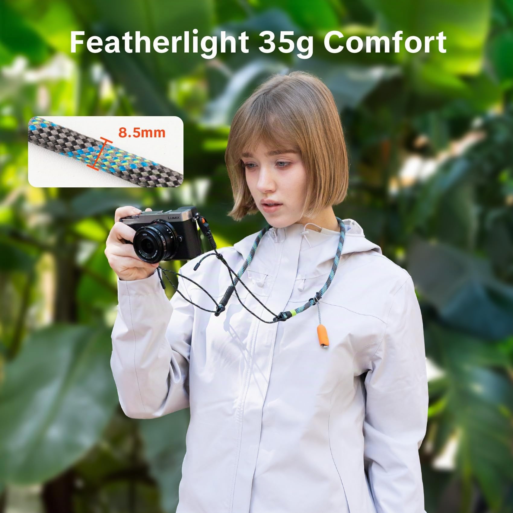 PGYTECH Correa para Cámara Slim Ajustable con Liberación Rápida 820-1360mm Ligera para Cámaras Mirrorless/Compactas/Instax/Digitales, Estilo Outdoor