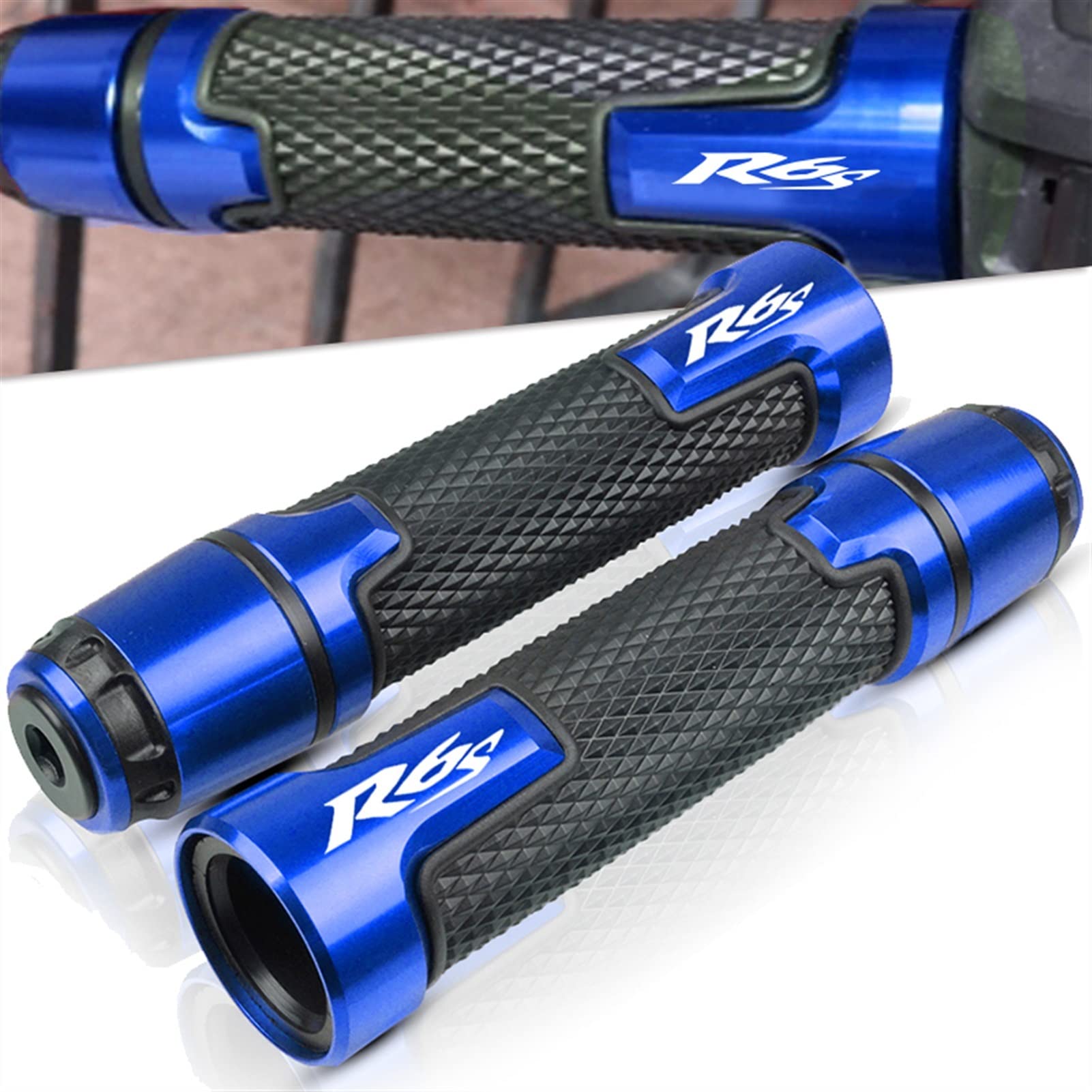 Moto Impugnatura 7/8 "22 Millimetri di CNC del Motociclo Impugnatura del Manubrio Maniglia Bar Moto Manopole del Manubrio per Yamaha YZF R6S YZF-R6S 2006 2007 2008 2009 (Color : G)