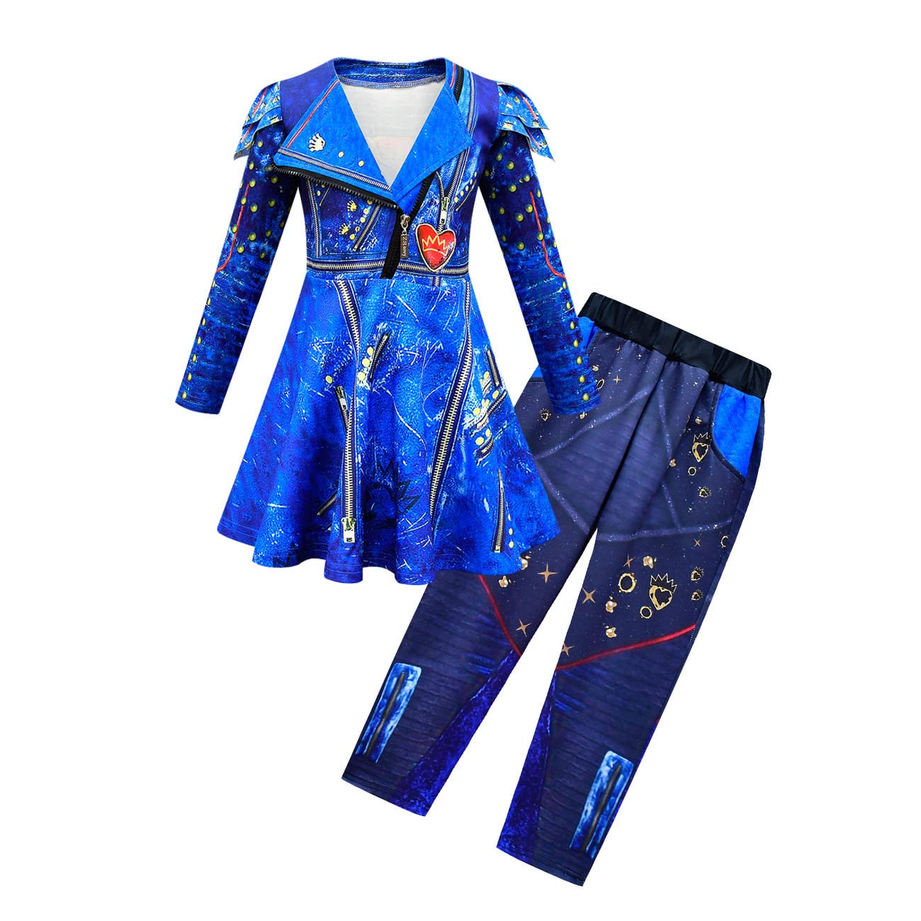 Costume Descendants 3 Per Bambini - Set Gilet, Giacca E Pantaloni Per Halloween, Carnevale E Cosplay - Taglie 120-160 - Foto 7