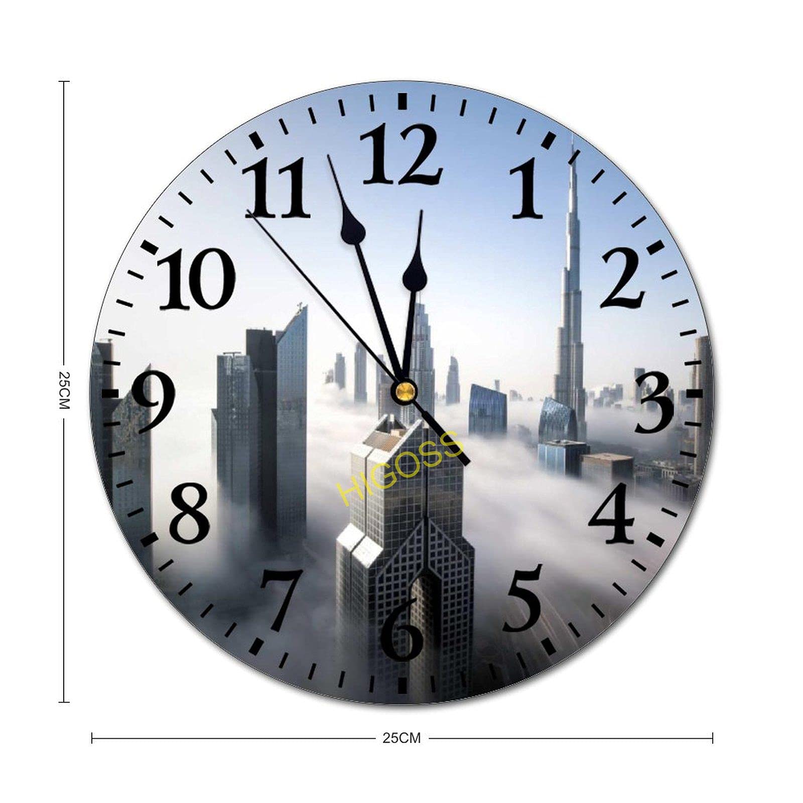 Horloge Murale Silencieuse 16 Pouces – Bois Massif, Chiffres Arabes, Style Classique – Marron