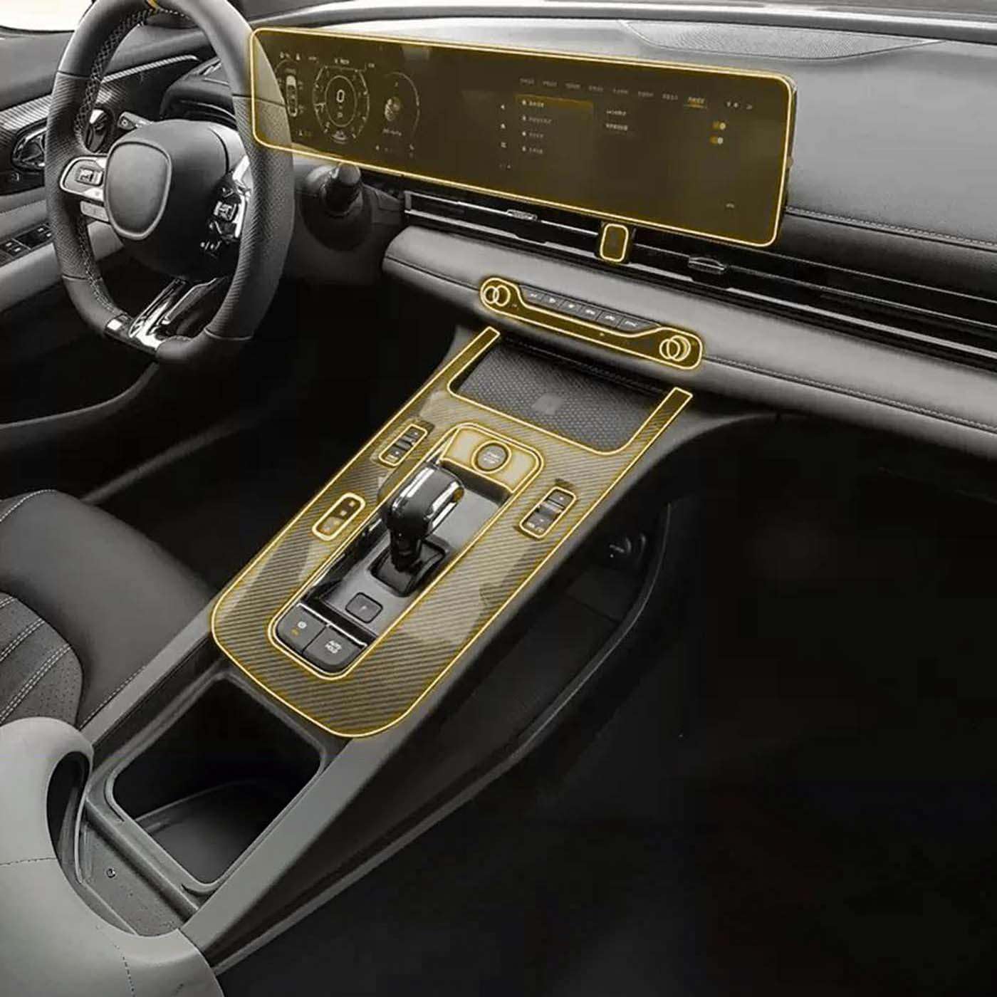 Car Interior TPU Film Center Console Media Dashboard Navigation Sticker, for GAC EMPOW 2023 2024 2025