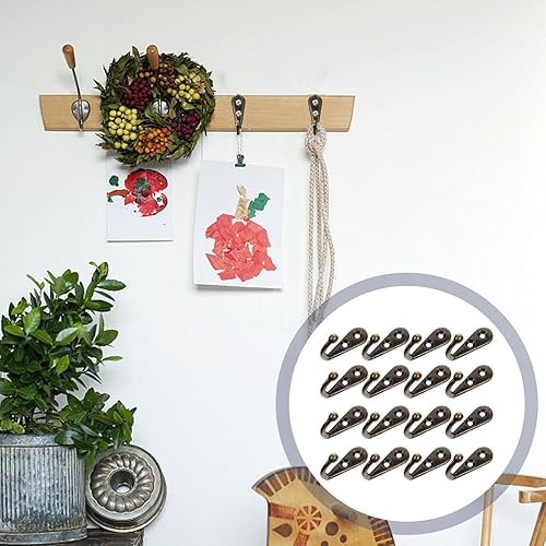 Miniatura 4 de Cabilock 24 ganchos vintage montados en la pared para abrigos, toallas y llaves, perchas retro de bronce para organización elegante del hogar y