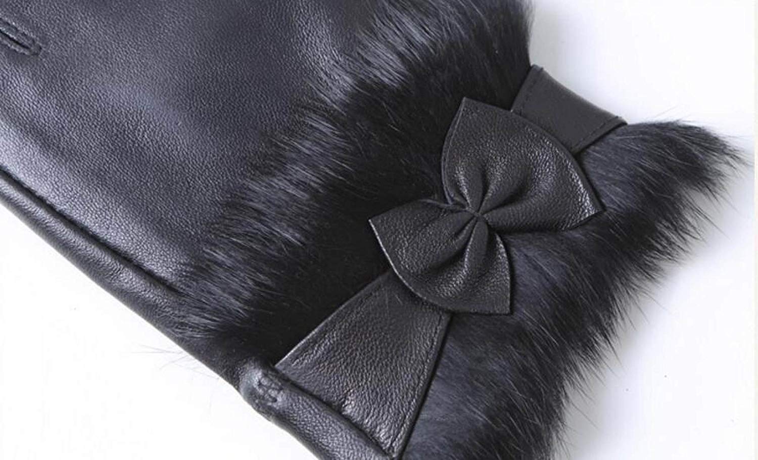 Unisex-Adult Mittens Damskie Zimowe Rękawiczki Ciepłe Zimne Proste I Jeździeckie Efektowne Rękawiczki Bowknot Mittens/Black/One Size