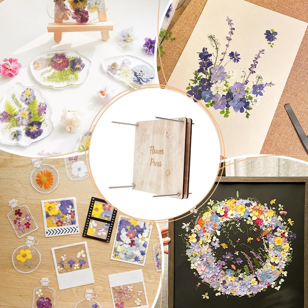 OLYCRAFT Kit Professionale per Fiori a 8 Strati 24.7x24.7cm Kit per Pressa Fiore in Legno Kits per Pressare Fiore con Motivo Api Kits per La Conservazione Dei Floreale per Adulti Amanti Dei Fiori