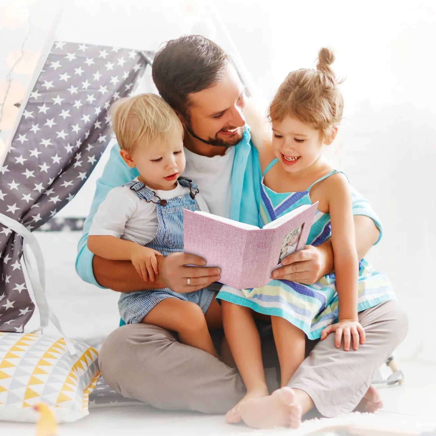 Photo Album 4x6 100 Pockets, Linen Cover Top Loader Vertical, Slip-in Picture Pink Pockets Albums for Wedding, Family, Anniversary, Baby, Vacation - Image 7