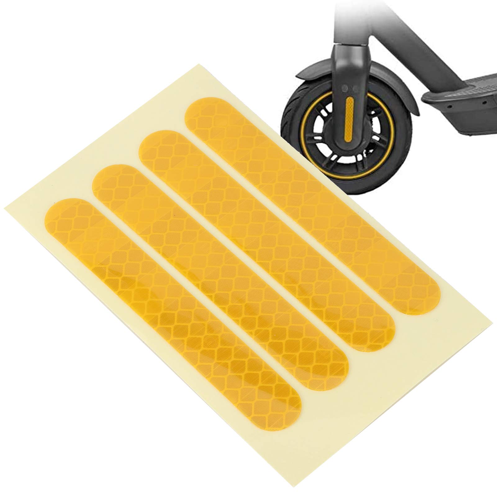 Sticker Réfléchissant Ensemble pour le Scooter électrique G30, une luminosité Réfléchissante élevée, Améliorer la sécurité de la Conduite la Nuit, Matériau PVC (YELLOW)