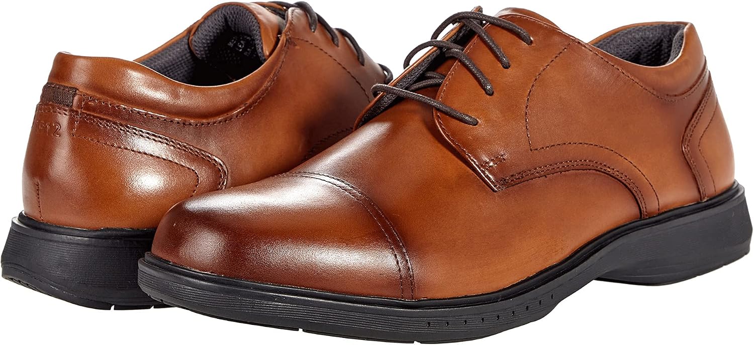 Nunn Bush Men's Pro Cap Toe Oxford with Kore Slip Resistant Comfort Technology